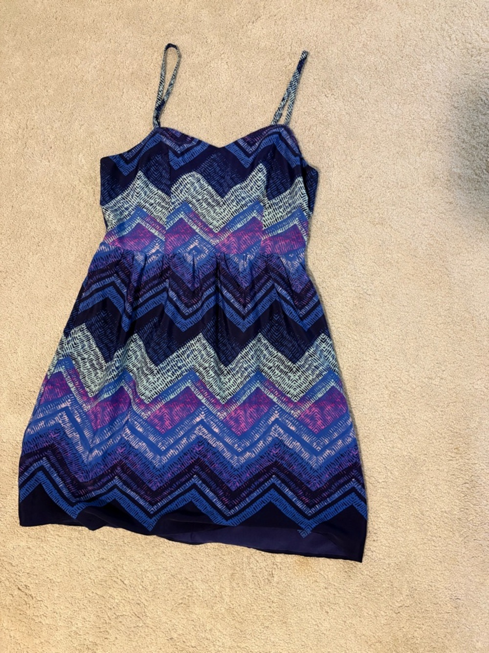 American Eagle Outfitters Blue, Purple & Aqua Chevron Tank Dress